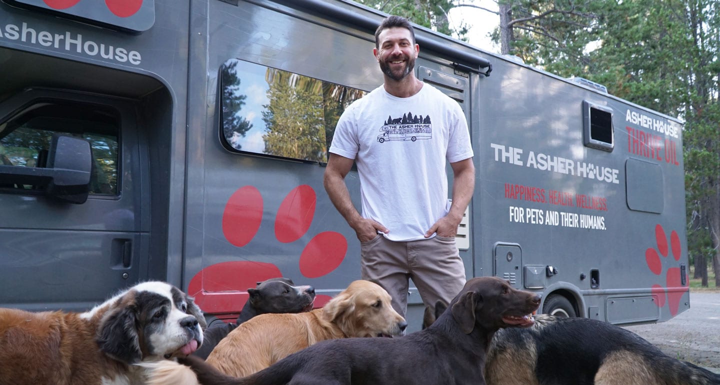 Lee Asher and his dogs