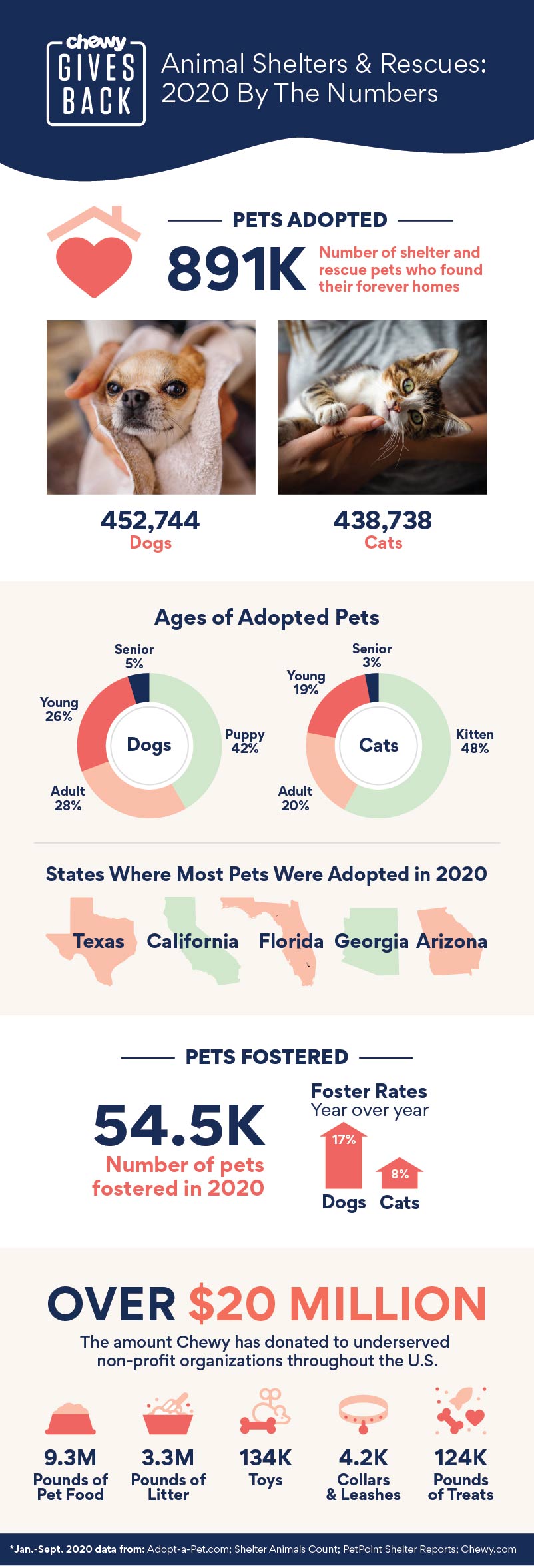 how many dogs get adopted each year