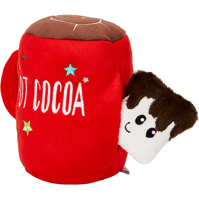 Frisco Holiday Hot Cocoa Tearable 2-in-1 Plush Squeaky Dog Toy