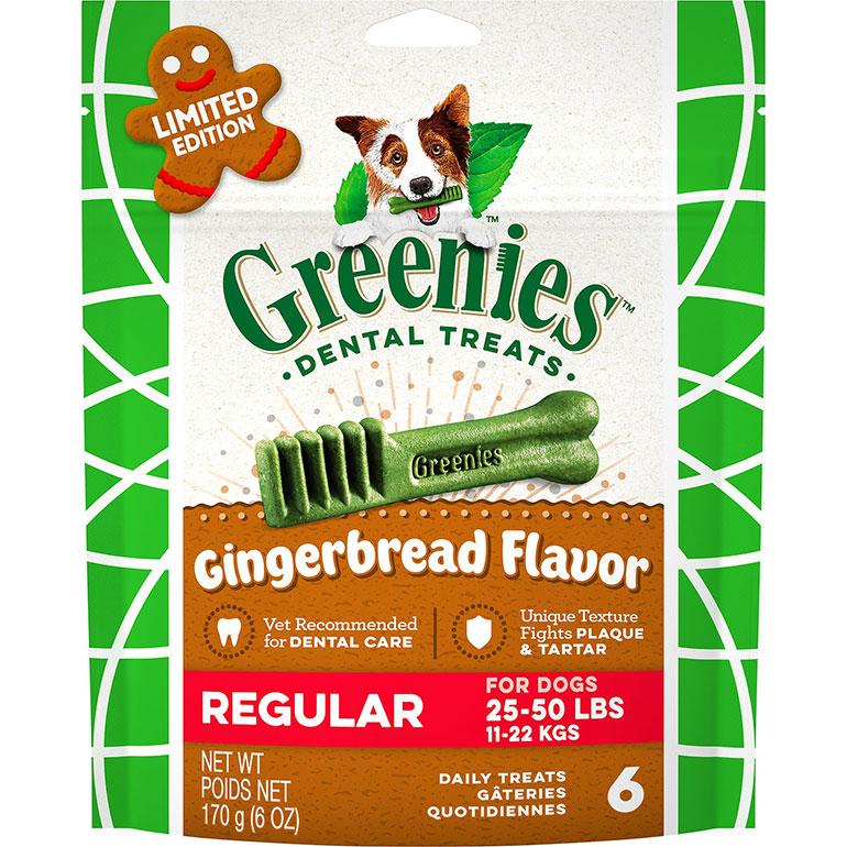 Стоматологические лакомства для собак Greenies со вкусом имбирных пряников