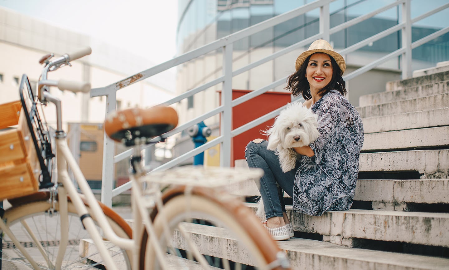 bike riding with dog