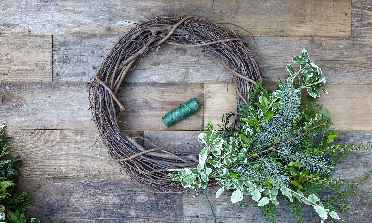 Forage in your garden to create a one-of-a-kind winter wreath