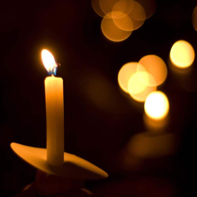 candles at a memorial