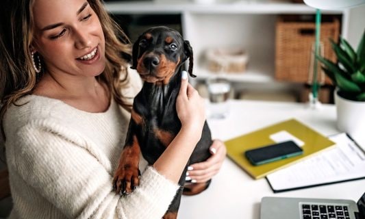 woman creating a pet trust with her dog