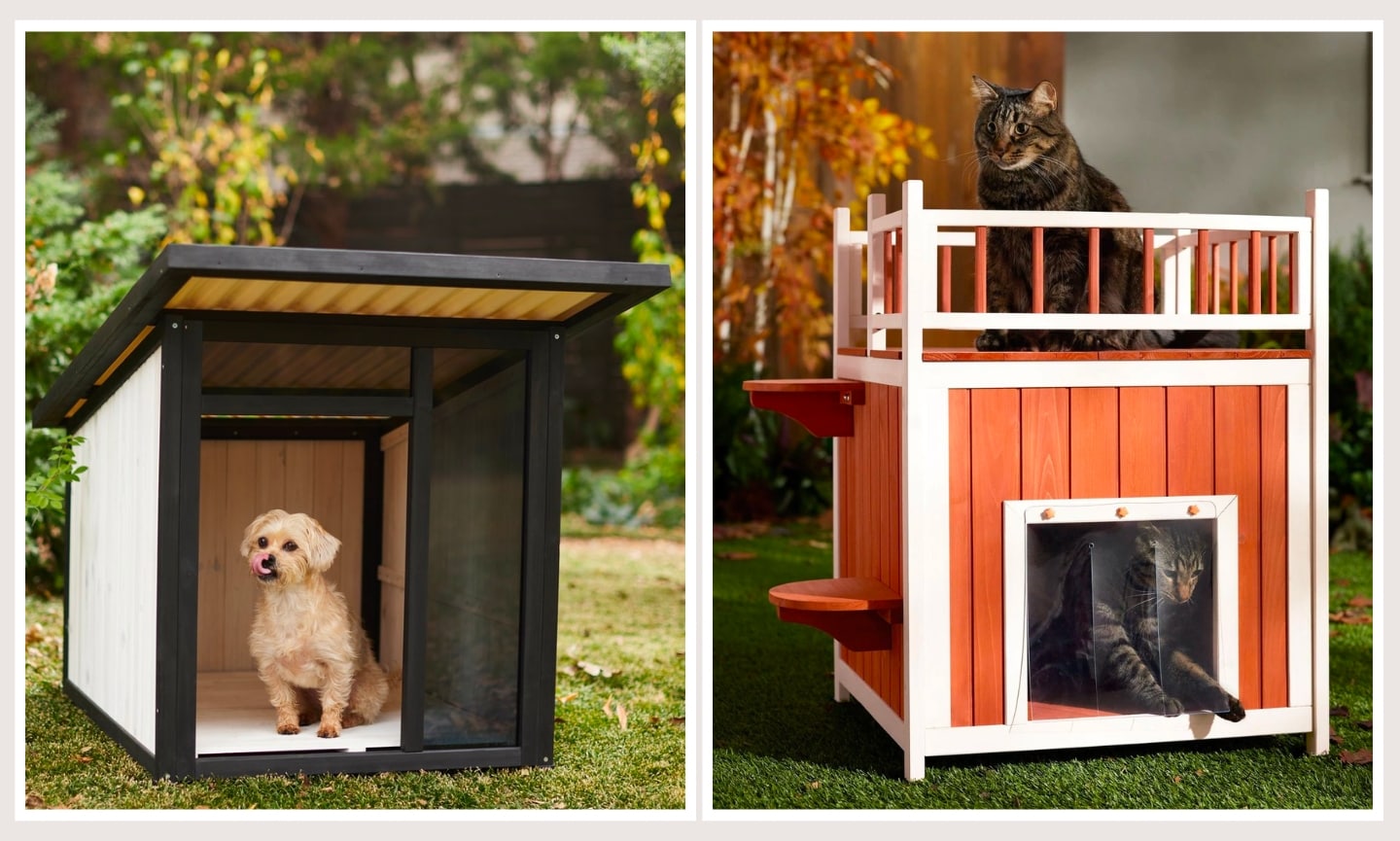pet home decor trends: outdoor dog and cat house