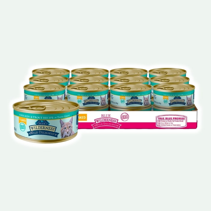 Blue Buffalo Wilderness Wild Delights Flaked Chicken & Trout Grain-Free Canned Cat Food