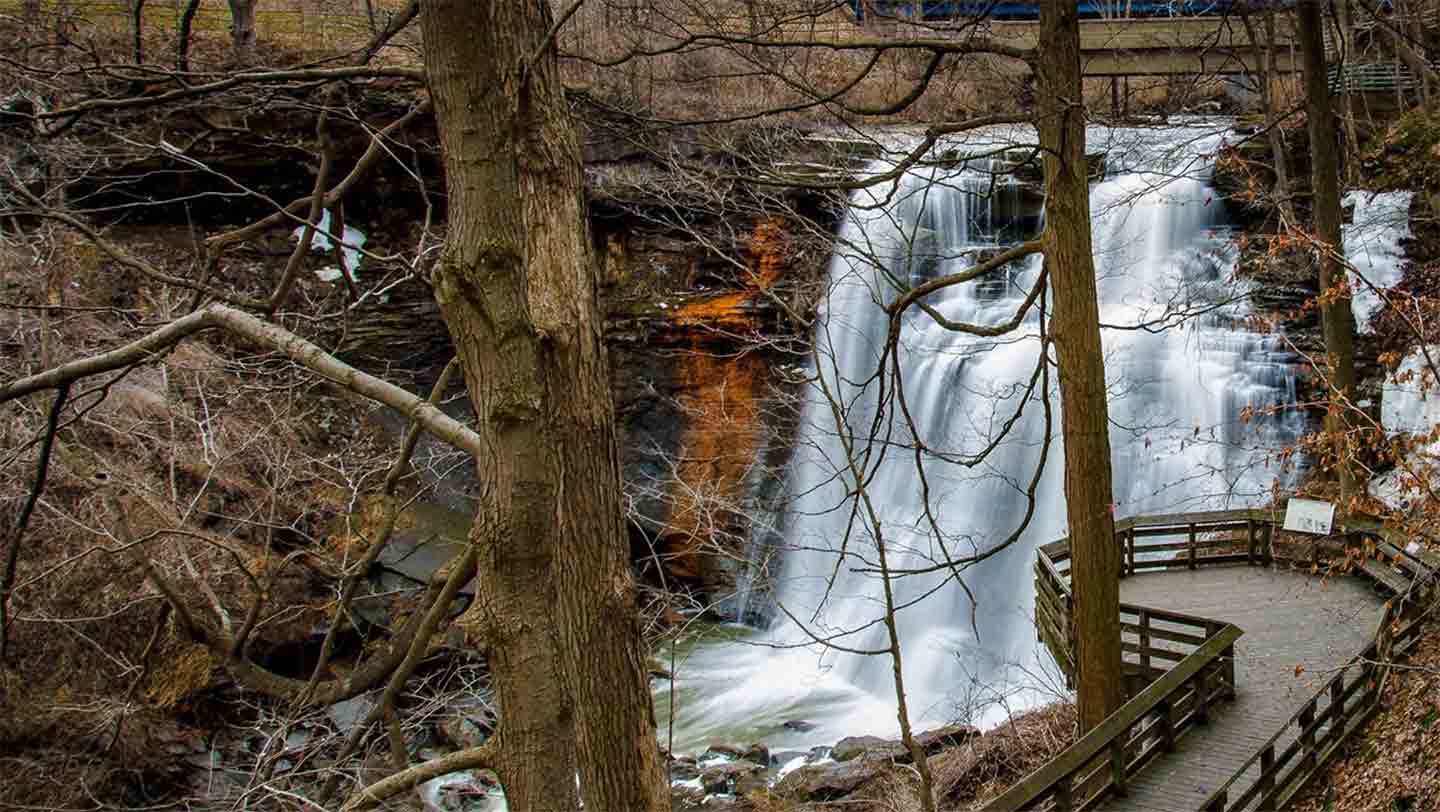 Photo of a waterfall at Cuyahoga Valley National Park