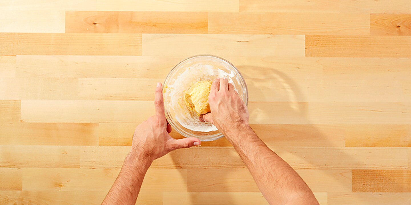 Use hands to shape dough into a ball.